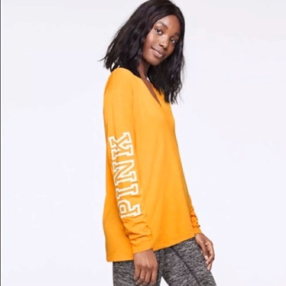 PINK Victoria’s Secret Long Sleeve Yellow Top
